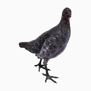 Vintage Bronze Pigeon Sculpture, France, 1950s