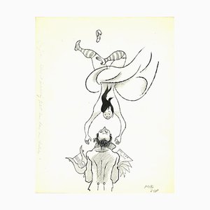 Adolf Reinhold Hallman, Don Juan, Cosi Fan Tutte, Chine Encre et Crayon, 20ème Siècle
