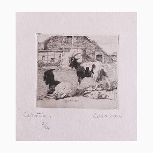 Carlo Casanova, The Goats, Gravure, Début 20ème Siècle