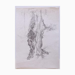 André Roland Brudieux, árbol, dibujo a lápiz, años 70