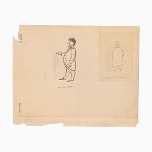 Unknown, Man in Profile, Ink Drawing, Late 19th Century