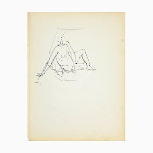 Herta Hausmann, Figure Féminine, Dessin au Crayon, 1950s