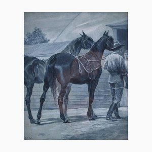 Portare i cavalli a casa, acquerello di Richard Caton Woodville
