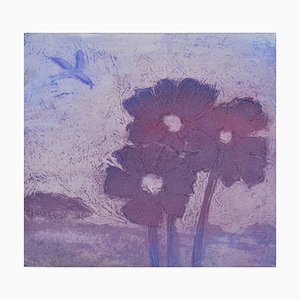 Purple Poppies, Contemporary Limited Edition Etching, 2017
