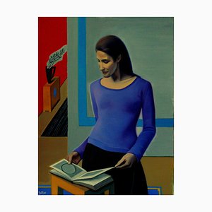 Figure in Contemplation, Pittura ad olio figurativa contemporanea, 2018