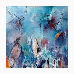 The Listening Sea: pintura al óleo abstracta contemporánea, 2020