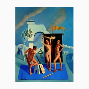 The Three Graces III, Pintura al óleo figurativa contemporánea, 2018