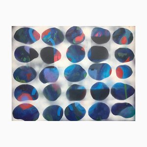 Blue Variant, Zeitgenössische Mixed Media Abstrakte Malerei, 2018
