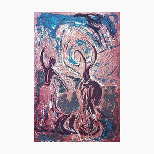 Dancers 12, Monoprint figurativo contemporáneo, 2016