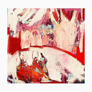 Circo indio, Pintura al óleo expresionista abstracta contemporánea, 2020