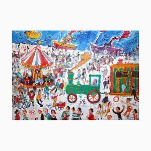 Northern Fair: Contemporary Naive School Oil Painting, 2004
