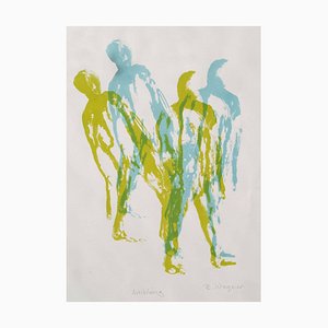 Ambling, Contemporary Silk Screen Figurative Print, 2017