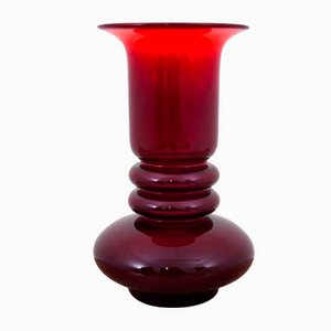 Red Vase by L. Ferenc for Huta Barbara, 1970s