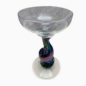 Petits et Grands Verres Rose et Bleu par Serge Mansau pour Murano, 1992, Set de 2