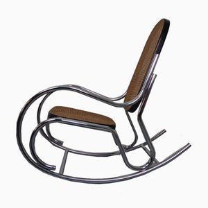 Mid-Century Tubular Steel & Mesh Rocking Chair, 1960s