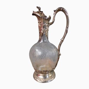 Brocca Ewer argentata e in cristallo