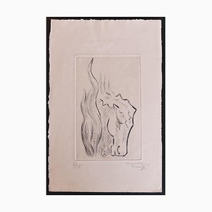 Marcel Kurtz - The Horse - Gravure à l'Eau Forte Originale - Fin 20ème Siècle