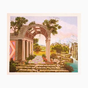 Landscape with Ruins - Litografia originale - Fine XX secolo