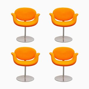 Orange Tulip Swivel Chairs by Pierre Paulinfor Artifort, 1980s, Set of 3