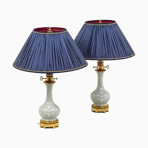 Lampen aus Seladon Porzellan, 1880er, 2er Set