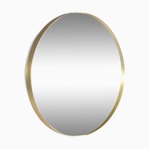 Large Round Brass Mirror