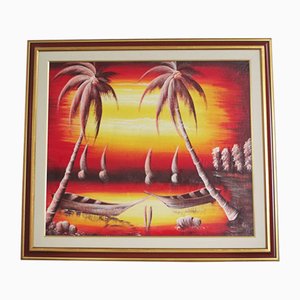 Pintura de Sunset Over the Sea, años 90