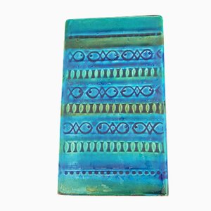 Blaue italienische Rimini Vase von Bitossi, 1960er