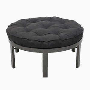 Large Ottoman in Metal and Anthracite Fabric, 1970s