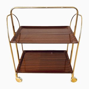 Mid-Century Gold Bar Cart, 1970s