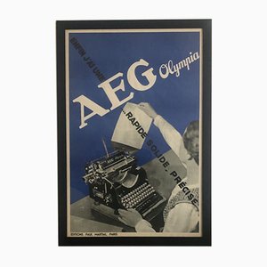 Affiche Promotionnelle AEG Olympia par Francis Bernard pour Paul Martial, 1935