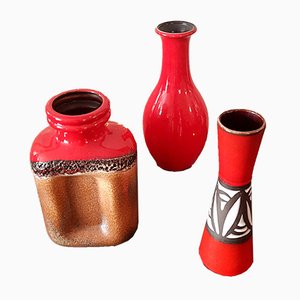 Mid-Century Ceramic Vases from Scheurich & Steuler, Set of 3