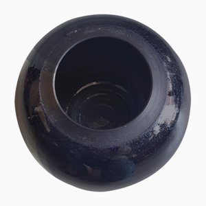 Vintage Nachtblaue Künstler Keramik Vase