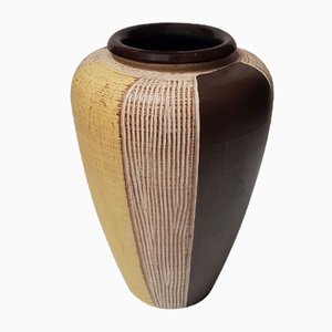 Vase in Gelb & Braun, 1960er