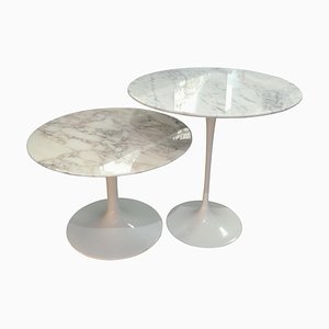 Tulpem Marmor Gueridon Satztische von Eero Saarinen für Knoll International, 2er Set