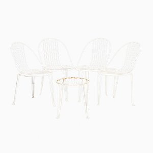 Metal Garden Chairs, Table & Side Table from Mauser Werke Waldeck, Set of 5