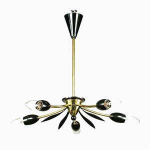 Lampada Sputnik in ottone e nero, anni '50