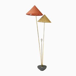 Floor Lamp with Two Original Pointed Cone Umbrellas by Rupert Nikoll