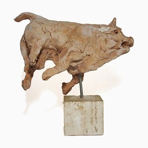 Toro in terracotta di Mario Bertozzi