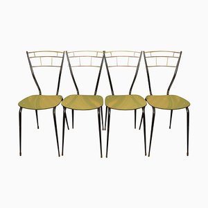 Italian Mid-Century Dining Chairs with Laminate Seats, Set of 4