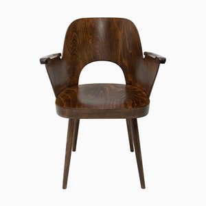 Poltrona da scrivania in legno curvato di Radomír Hofman per Ton