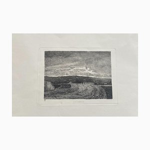 November - Original Etching by Carlo Lovera, After Enrico Ghisolfi - 1870