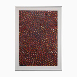Composizione optical rossa - Pittura originale di Carlo Montesi - 1966