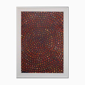 Optical Red Composition - Original Painting by Carlo Montesi - 1966