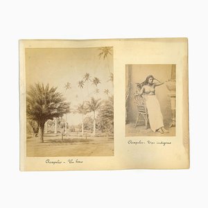 Desconocido, Acapulc: Vistas antiguas y trajes, Foto vintage, década de 1880. Juego de 3