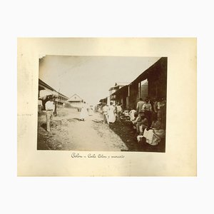 Desconocido, Colon Bay and Colon Market, foto vintage, década de 1880. Juego de 2