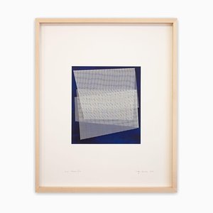 Moiré Preussisch Blau, Abstrakte Malerei, 2019, Acryl auf Papier