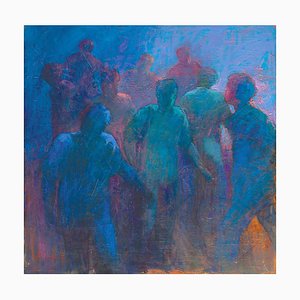 Renato Criscuolo, Crowd, Oil on Canvas