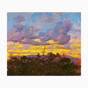 Renato Criscuolo, Coucher de Soleil, Huile sur Toile