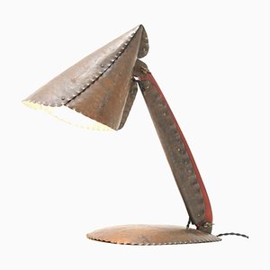 Lampada da tavolo Art Deco Hammer in metallo di Johan Verhey, anni '30