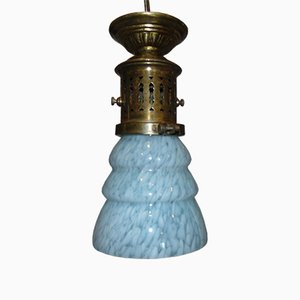 Art Deco Messing Deckenlampe aus Vorkriegszeit